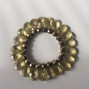 Stretch Crystal Bronze Bead Bracelet